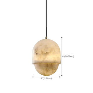 Casual 1 Light Chalk Stone Polygonal Pendant with String Mount and Enclosure Zawala Image - 10