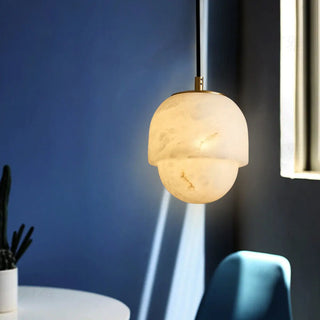 Casual 1 Light Chalk Stone Polygonal Pendant with String Mount and Enclosure Zawala Image - 3