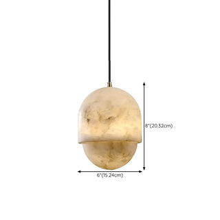 Casual 1 Light Chalk Stone Polygonal Pendant with String Mount and Enclosure Zawala #size