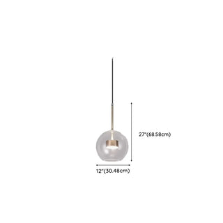Casual LED Light Fixture with Translucent Glass Ball Pendant and Subdued Light via Cord Zawala #size