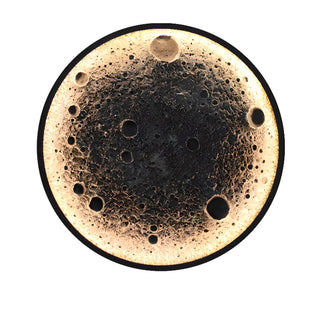 Realistic Crater Design Outdoor Moon Wall Sconce Image - 12