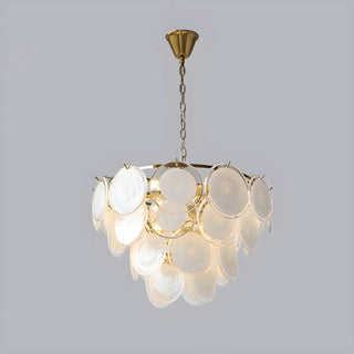 ZOWALA - Chain Glass Wafer Orbit Chandelier Image - 10