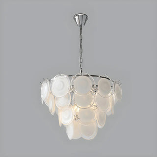 ZOWALA - Chain Glass Wafer Orbit Chandelier Image - 11
