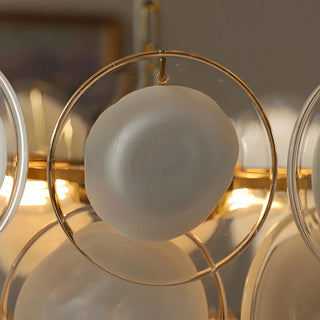 ZOWALA - Chain Glass Wafer Orbit Chandelier Image - 12