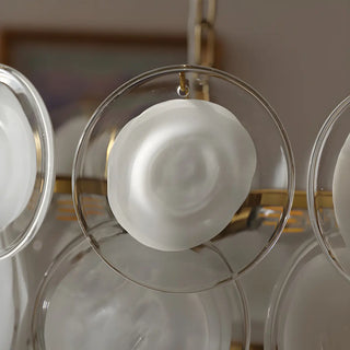 ZOWALA - Chain Glass Wafer Orbit Chandelier Image - 13