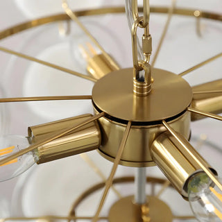 ZOWALA - Chain Glass Wafer Orbit Chandelier Image - 14