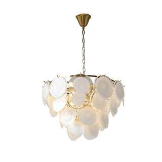 ZOWALA - Chain Glass Wafer Orbit Chandelier Image - 15
