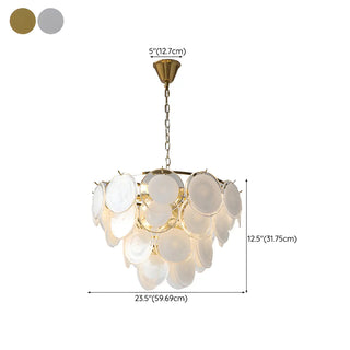 ZOWALA - Chain Glass Wafer Orbit Chandelier Image - 17