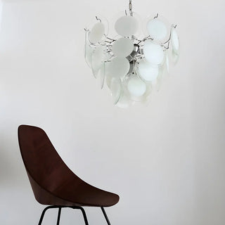 ZOWALA - Chain Glass Wafer Orbit Chandelier Image - 5