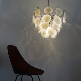 ZOWALA - Chain Glass Wafer Orbit Chandelier Image - 6