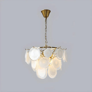 ZOWALA - Chain Glass Wafer Orbit Chandelier Image - 8