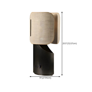 Chic Cylindrical Fabric Lamp Shade Black Bedside Lamp Zawala #size