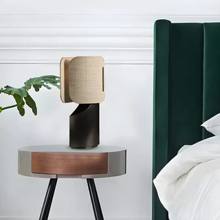 Chic Cylindrical Fabric Lamp Shade Black Bedside Lamp Zawala Image - 3