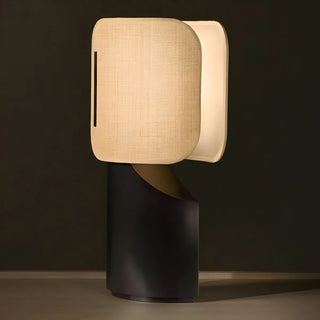 Chic Cylindrical Fabric Lamp Shade Black Bedside Lamp Zawala Image - 5