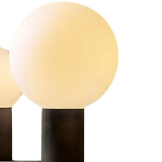 Chic Dual Globe Glass Shades Black Resin Table Lamp Zawala Image - 10