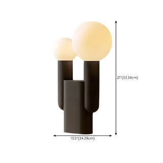 Chic Dual Globe Glass Shades Black Resin Table Lamp Zawala #size