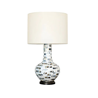 Elegant Ivory Fabric Shade Ceramic Vase Base Table Lamp Zawala Image - 12