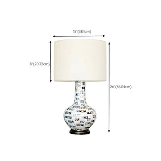 Elegant Ivory Fabric Shade Ceramic Vase Base Table Lamp Zawala #size