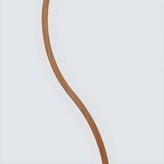 Modern Curved Wooden Floor Lamp with Pleated Shade Zawala Image - 5