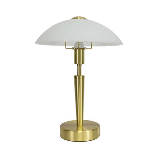 Modern White Glass Dome Table Lamp with Touch Switch Zawala Image - 11