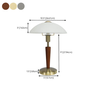 Modern White Glass Dome Table Lamp with Touch Switch Zawala #size