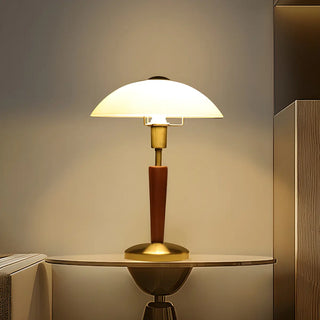 Modern White Glass Dome Table Lamp with Touch Switch Zawala Image - 3