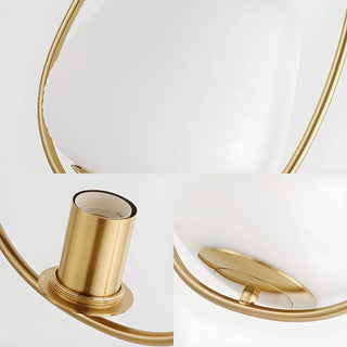ZOWALA - Modern Golden Oval Dining Room White Glass Pendant Light Image - 5