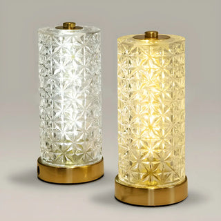 Stylish Crystal Glass Cylindrical LED Table Lamp Zawala Image - 12