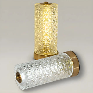 Stylish Crystal Glass Cylindrical LED Table Lamp Zawala Image - 13