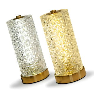 Stylish Crystal Glass Cylindrical LED Table Lamp Zawala Image - 16