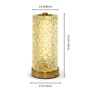 Stylish Crystal Glass Cylindrical LED Table Lamp Zawala Image - 17