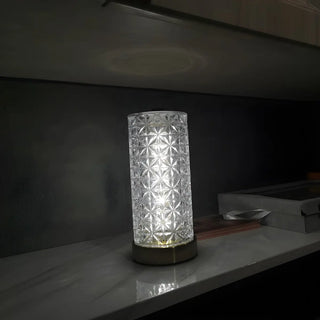Stylish Crystal Glass Cylindrical LED Table Lamp Zawala Image - 4