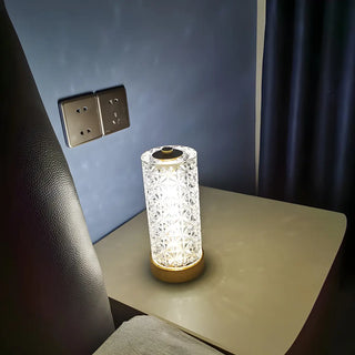 Stylish Crystal Glass Cylindrical LED Table Lamp Zawala Image - 5
