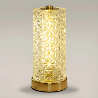 Stylish Crystal Glass Cylindrical LED Table Lamp Zawala Image - 6