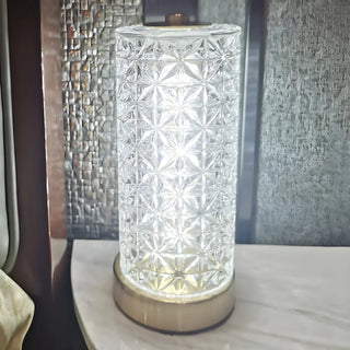 Stylish Crystal Glass Cylindrical LED Table Lamp Zawala Image - 7