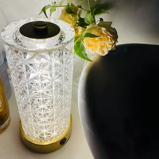 Stylish Crystal Glass Cylindrical LED Table Lamp Zawala Image - 8