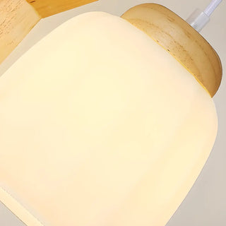 Rustic Fabric Lampshade Wood Geometric Wall Sconce Zawala Image - 14