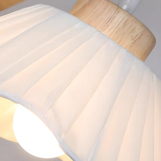 Rustic Fabric Lampshade Wood Geometric Wall Sconce Zawala Image - 15
