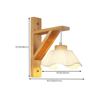 Rustic Fabric Lampshade Wood Geometric Wall Sconce Zawala #size
