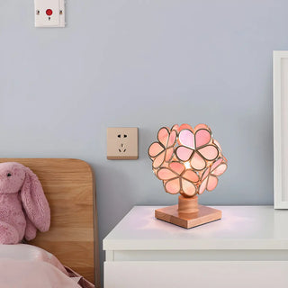 Elegant Pink Flower Ball Glass Decorative Table Lamp Zawala Image - 1
