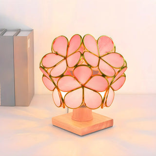 Elegant Pink Flower Ball Glass Decorative Table Lamp Zawala Image - 5