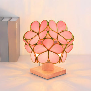 Elegant Pink Flower Ball Glass Decorative Table Lamp Zawala Image - 6