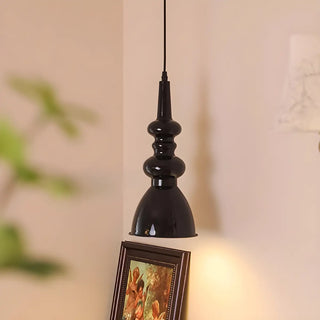 ZOWALA - Modern Sculptural Black Geometric Metal Pendant Light Image - 2