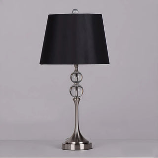 Classic Fabric Bucket Shade Crystal Decor Table Lamp Zawala Image - 5