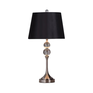 Classic Fabric Bucket Shade Crystal Decor Table Lamp Zawala Image - 6