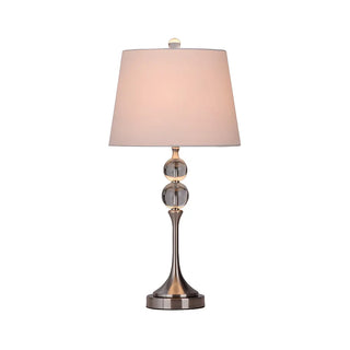 Classic Fabric Bucket Shade Crystal Decor Table Lamp Zawala Image - 7