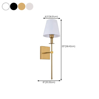 ZOWALA - Modern White Fabric Cylinder Bathroom Vanity Light #size