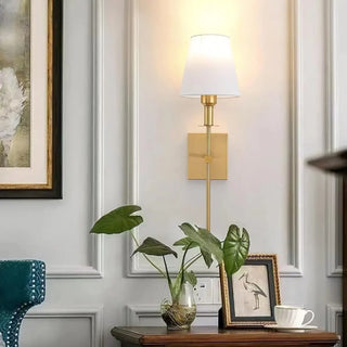 ZOWALA - Modern White Fabric Cylinder Bathroom Vanity Light Image - 2