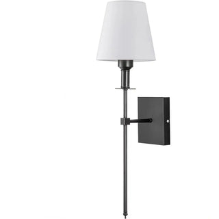 ZOWALA - Modern White Fabric Cylinder Bathroom Vanity Light Image - 7