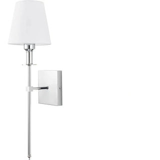 ZOWALA - Modern White Fabric Cylinder Bathroom Vanity Light Image - 9